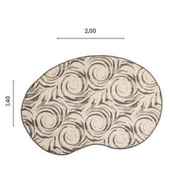 Tapete Organico Bean Antiderrapante 140x200cm para Quarto e Sala Cinnamon Roll São João - 3