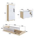 Ver imagem 3 de Cama Infantil com Guarda Roupa 3 Portas e Caixa Organizadora Cor:carvalho Araguaia com Branco