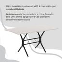Ver mais imagens de Conjunto Sala de Jantar Mesa Retangular 100x60cm Tampo Madeira MDP 4 Cadeiras Paraty Preto/Creme/Fosco