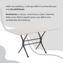 Ver mais imagens de Conjunto Sala de Jantar Mesa Retangular 100x60cm Tampo Madeira MDP 4 Cadeiras Paraty Prata/C. Marrom/Mart