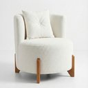 Ver imagem 4 de Kit Decorativo Sofá Curvo Orgânico + 01 Puff e Poltrona Luna Boucle Branco - Montanaris Decor