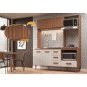 Ver imagem 6 de Cozinha Compacta 3 Gavetas 4 Portas Celine Marrom/Freijó/Off White