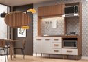 Ver imagem 6 de Cozinha Compacta 3 Gavetas 4 Portas Celine Marrom/Freijó/Off White