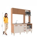 Ver imagem 4 de Cozinha Compacta 3 Gavetas 4 Portas Celine Marrom/Freijó/Off White
