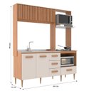Ver imagem 3 de Cozinha Compacta 3 Gavetas 4 Portas Celine Marrom/Freijó/Off White