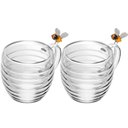 Ver imagem 1 de Conjunto 2 Xícaras de Chá 180ml Vidro Borossilicato Lovely Bee Lyor Parede Dupla Abelha