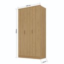 Ver imagem 4 de Guarda-Roupa 3 Portas MDF Ravi Marrom/Olmo Italiano