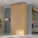 Ver imagem 1 de Guarda-Roupa 3 Portas MDF Ravi Marrom/Olmo Italiano