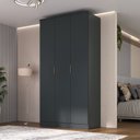Ver imagem 1 de Guarda-Roupa 3 Portas MDF Ravi Cinza/Grafitto