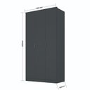Ver imagem 4 de Guarda-Roupa 3 Portas MDF Ravi Cinza/Grafitto