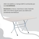 Ver mais imagens de Conjunto Sala de Jantar Mesa Retangular 100x60cm Tampo Madeira MDP 4 Cadeiras Paraty Branco/C. Marrom
