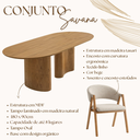 Ver imagem 4 de Conjunto Jantar Mesa 180cm Oval + 6 Cadeiras Rustica Organica Cozinha Sala Grande:Linho Areia