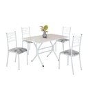 Ver imagem 2 de Conjunto Sala de Jantar Mesa Retangular 100x60cm Tampo Madeira MDP 4 Cadeiras Paraty Branco/Paraopeba