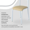 Ver imagem 6 de Conjunto Sala de Jantar Mesa Retangular 100x60cm Tampo Madeira MDP 4 Cadeiras Paraty Branco/Creme