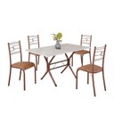 Ver imagem 2 de Conjunto Sala de Jantar Mesa Retangular 120x75cm Tampo Madeira MDP Off White 4 Cadeiras Paraty Marrom/C.
