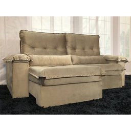 Sofá Retrátil Reclinável 2,30 m Bege 501 Campo Grande - 4 Sofá Retrátil Reclinável 2,30 m Bege 501 Campo Grande - 4