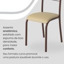 Ver imagem 6 de Conjunto Sala de Jantar Mesa Retangular 120x75cm Tampo Madeira MDP Off White 4 Cadeiras Paraty Marrom/Creme
