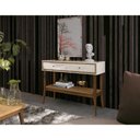 Ver imagem 3 de Aparador 2 Gavetas Bari Retro Mdp Off White e Cedro Natural 105cm