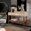 Ver imagem 2 de Aparador 2 Gavetas Bari Retro Mdp Off White e Cedro Natural 105cm