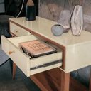 Ver imagem 5 de Aparador 2 Gavetas Bari Retro Mdp Off White e Cedro Natural 105cm