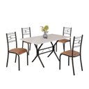 Ver imagem 2 de Conjunto Sala de Jantar Mesa Retangular 120x75cm Tampo Madeira MDP Off White 4 Cadeiras Paraty Preto/C. Marrom/Fosco