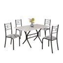 Ver imagem 2 de Conjunto Sala de Jantar Mesa Retangular 120x75cm Tampo Madeira MDP Off White 4 Cadeiras Paraty Preto/Paraopeba/Fosco