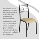 Ver imagem 7 de Conjunto Sala de Jantar Mesa Retangular 120x75cm Tampo Madeira MDP Off White 4 Cadeiras Paraty Preto/Creme/Fosco