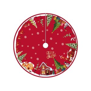 Saia Tapete Base Árvore de Natal Modelo 3 Decoração Papai Noel Enfeite Natalino Luxo Luvinco