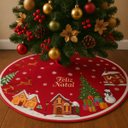 Ver imagem 7 de Saia Tapete Base Árvore de Natal Modelo 3 Decoração Papai Noel Enfeite Natalino Luxo Luvinco