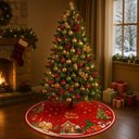 Ver imagem 5 de Saia Tapete Base Árvore de Natal Modelo 3 Decoração Papai Noel Enfeite Natalino Luxo Luvinco