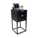 Ver imagem 1 de Mesa de Cabeceira Industrial 30cm Preto 2 Gavetas Pés Ferro Preto para Quarto Cama