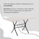 Ver mais imagens de Conjunto Sala de Jantar Mesa Retangular 120x75cm Tampo Madeira MDP Off White 4 Cadeiras Paraty Prata/Creme/Mart