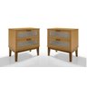 Conjunto Mesa de Cabeceira Santorini Pes de Madeira 60cm Nature - 2