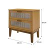 Conjunto Mesa de Cabeceira Santorini Pes de Madeira 60cm Nature - 4
