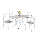 Ver imagem 2 de Conjunto Sala de Jantar Mesa Retangular 120x75cm Tampo Madeira MDP Off White 4 Cadeiras Paraty Branco/Paraopeba