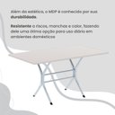 Ver mais imagens de Conjunto Sala de Jantar Mesa Retangular 120x75cm Tampo Madeira MDP Off White 4 Cadeiras Paraty Branco/Paraopeba