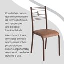 Ver imagem 7 de Conjunto Sala de Jantar Mesa Retangular 140x75cm Tampo Madeira MDP Off White 6 Cadeiras Paraty Marrom/C.