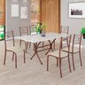 Conjunto Sala de Jantar Mesa Retangular 140x75cm Tampo Madeira Mdp Off White 6 Cadeiras Paraty - 1