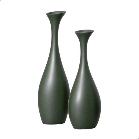 Decoração de Sala Verde Dupla Vaso Decorativo de Cerâmica Vanguard Lúpulo