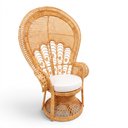 Ver imagem 5 de Poltrona em Rattan com Encosto Alto e Estofado Branco 146x99x66cm