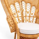 Ver imagem 3 de Poltrona em Rattan com Encosto Alto e Estofado Branco 146x99x66cm
