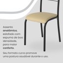 Ver imagem 6 de Conjunto Sala de Jantar Mesa Retangular 140x75cm Tampo Madeira MDP Off White 6 Cadeiras Paraty Preto/Creme/Fosco