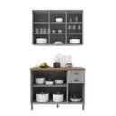 Ver imagem 4 de Armário de Cozinha Modulada Compacta Fidelitá Nara 100% MDF 2 Peças 120cm 6 Portas 2 Gavetas com