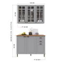 Ver imagem 2 de Armário de Cozinha Modulada Compacta Fidelitá Nara 100% MDF 2 Peças 120cm 6 Portas 2 Gavetas com