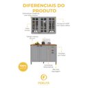 Ver imagem 5 de Armário de Cozinha Modulada Compacta Fidelitá Nara 100% MDF 2 Peças 120cm 6 Portas 2 Gavetas com