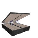 Ver imagem 4 de Base Box Baú Casal Luxo Blindado Bipartido NK Camas Suede Preto 41x138x188