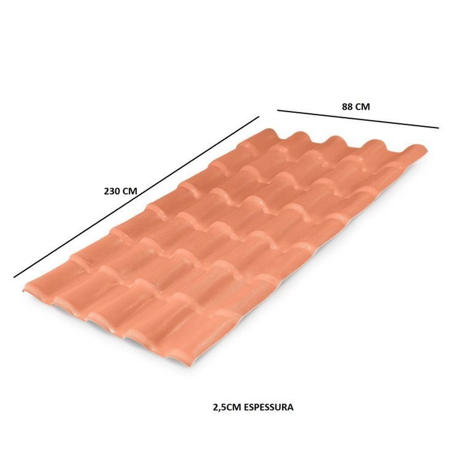 Kit com 20 Telhas Pvc Colonial 88x230cm Lux Telhas - 2