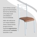 Ver imagem 7 de Conjunto Sala de Jantar Mesa Retangular 140x75cm Tampo Madeira MDP Off White 6 Cadeiras Paraty Branco/C. Marrom