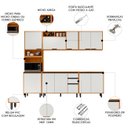 Ver imagem 3 de Armário de Cozinha Cp04 260cm Nala Freijó Uv/off Acetinado Z44 - Mpozenato