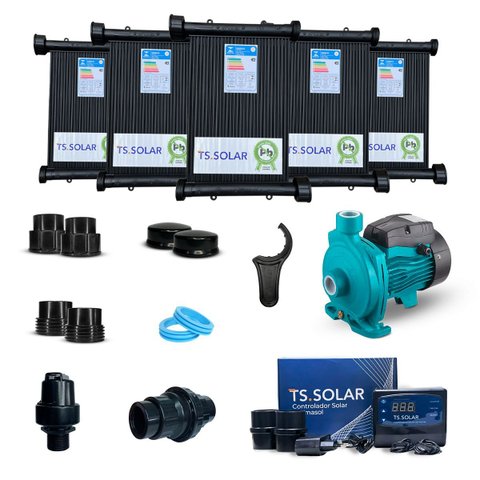 Kit Aquecedor Solar Piscina 24placas 3mt+bomba+valvs+cdt